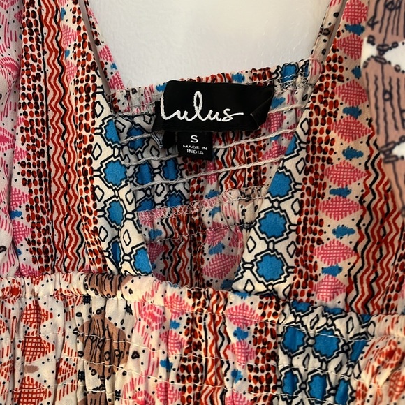 LULU’S maxin relaxin size small maxi dress bohemian print - Picture 3 of 5